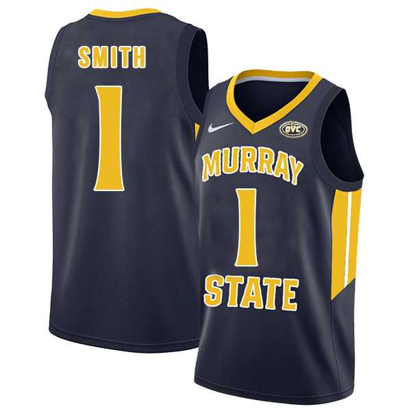 Murray State Racers #1 DaQuan Smith Navy College Basketball Jersey